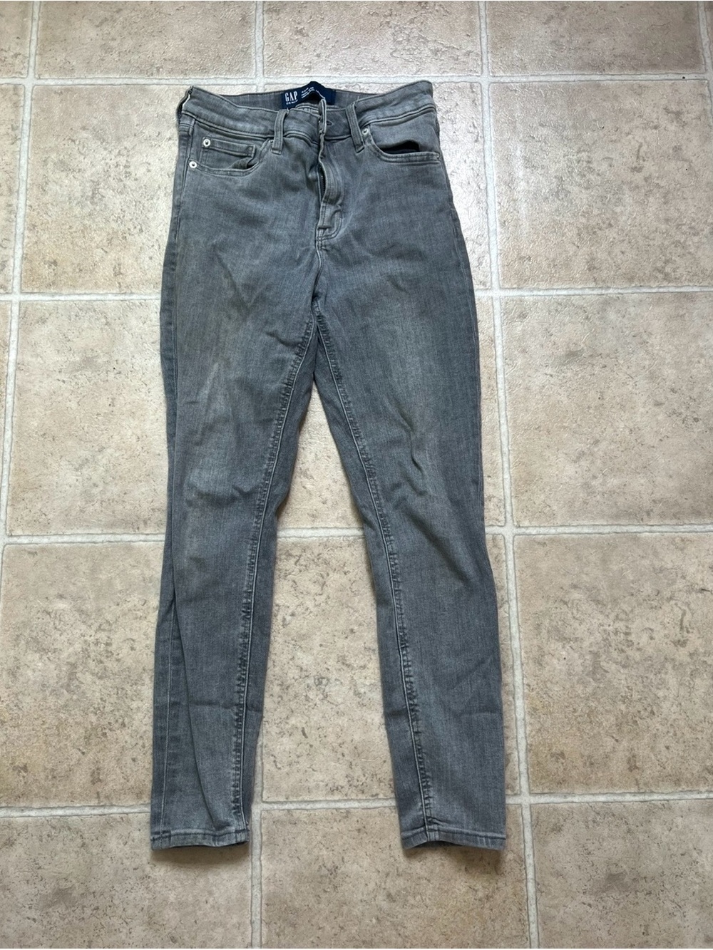 GAP Women's Grey High-Rise Skinny Jeans